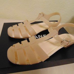 CHANEL VINTAGE ROSE PINK PLASTIC SHOE WITH  SOCK